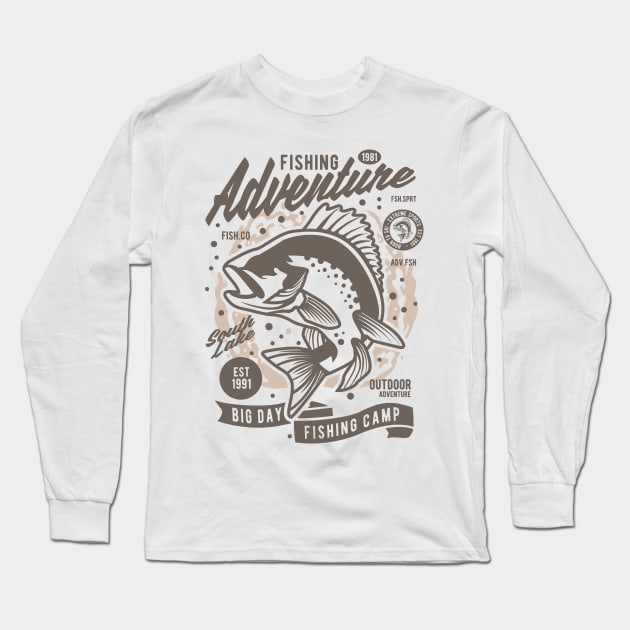 Fishing Adventure Long Sleeve T-Shirt by p308nx